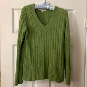Loft v neck, cable knit sweater.